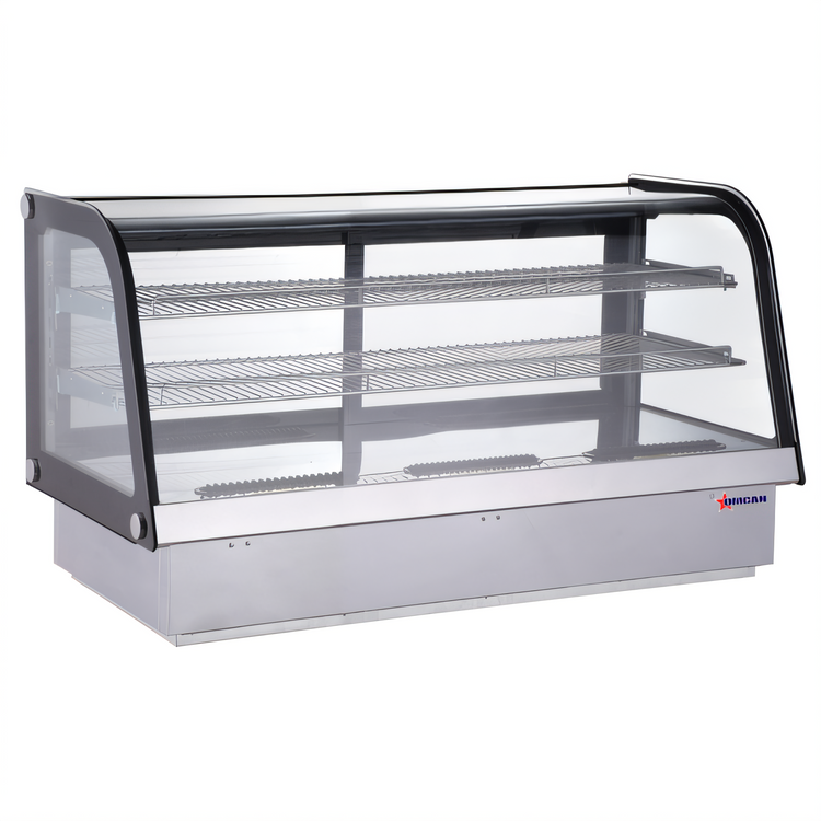 Product image #1 for Omcan USA 60-Inch Full-Service Drop-In Curved Glass Refrigerated Deli Case with Sliding Doors, 6.99 Cu. Ft.