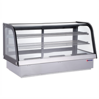Omcan USA 60-Inch Full-Service Drop-In Curved Glass Refrigerated Deli Case with Sliding Doors, 6.99 Cu. Ft.