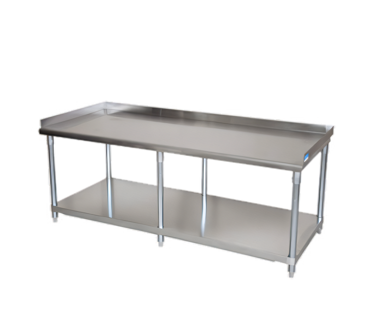 Product image #1 for BK Resources 73 x 30-Inch Stainless Steel Equipment Stand with Adjustable Undershelf and 6 Legs