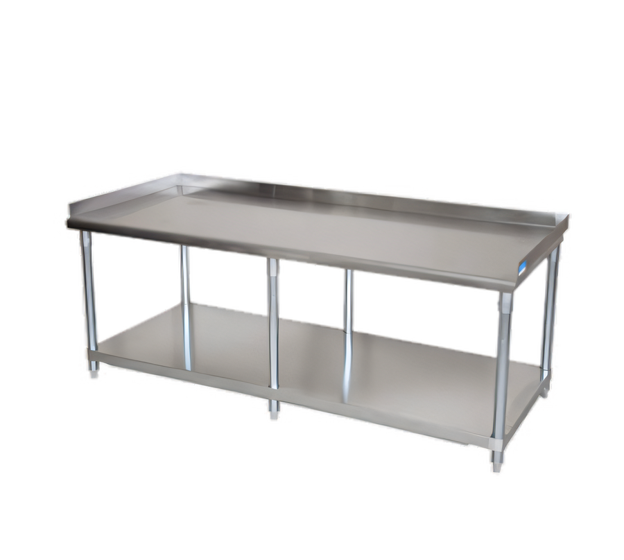 Product image #1 for BK Resources 73 x 30-Inch Stainless Steel Equipment Stand with Adjustable Undershelf and 6 Legs