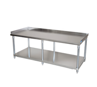 BK Resources 73 x 30-Inch Stainless Steel Equipment Stand with Adjustable Undershelf and 6 Legs