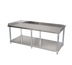 Thumbnail image #1 for BK Resources 73 x 30-Inch Stainless Steel Equipment Stand with Adjustable Undershelf and 6 Legs