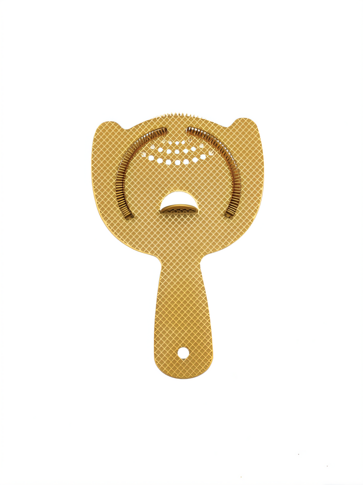 Product image #1 for Barfly Diamond Lattice Heavy-Duty 2-Prong Spring Bar Strainer, 6-Inch, Gold-Plated Stainless Steel