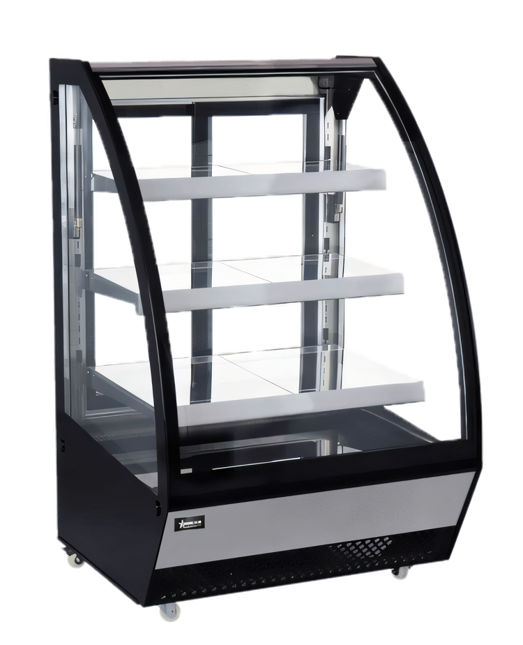 Product image #1 for Omcan 36-Inch Curved Front See-Thru Refrigerated Display Case, 16.49 Cu. Ft.