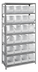 Thumbnail image #1 for Quantum Heavy-Duty Wire Shelving Unit with 7 Shelves and 24 Clear Bins, 36 x 18 x 75 Inches