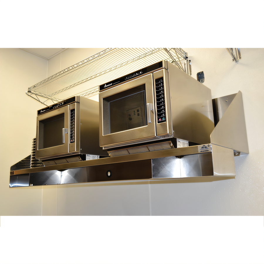 Product image #1 for Advance Tabco 24" x 24" Wall-Mounted Stainless Steel Multi-Station Shelf with 16" Backsplash and Partitioned Undershelf