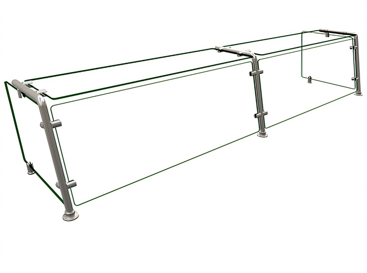 Product image #1 for Hatco Flav-R-Shield EP21 Full-Service Pass-Over Sneeze Guard, 2-Bay, 84W x 18D x 17.25H Inches