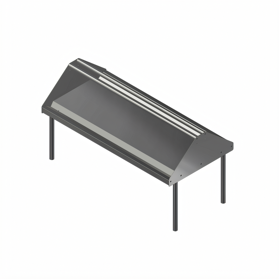 Product image #1 for John Boos Double-Sided Solid Stainless Steel Sorting Shelf for Soiled Dish Tables, 132 x 30-1/2 Inch, Table/Wall Mount