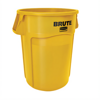 Rubbermaid BRUTE 44-Gallon Round Commercial Trash Container Without Lid, Yellow