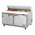 Thumbnail image #1 for Everest Refrigeration 59-1/8 Inch Two-Section Sandwich Prep Table with Rear-Mounted Self-Contained Refrigeration and 16-Pan Top