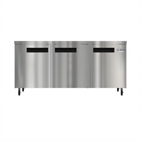 72-Inch Three-Section Undercounter Reach-In Refrigerator with Solid Stainless Steel Doors