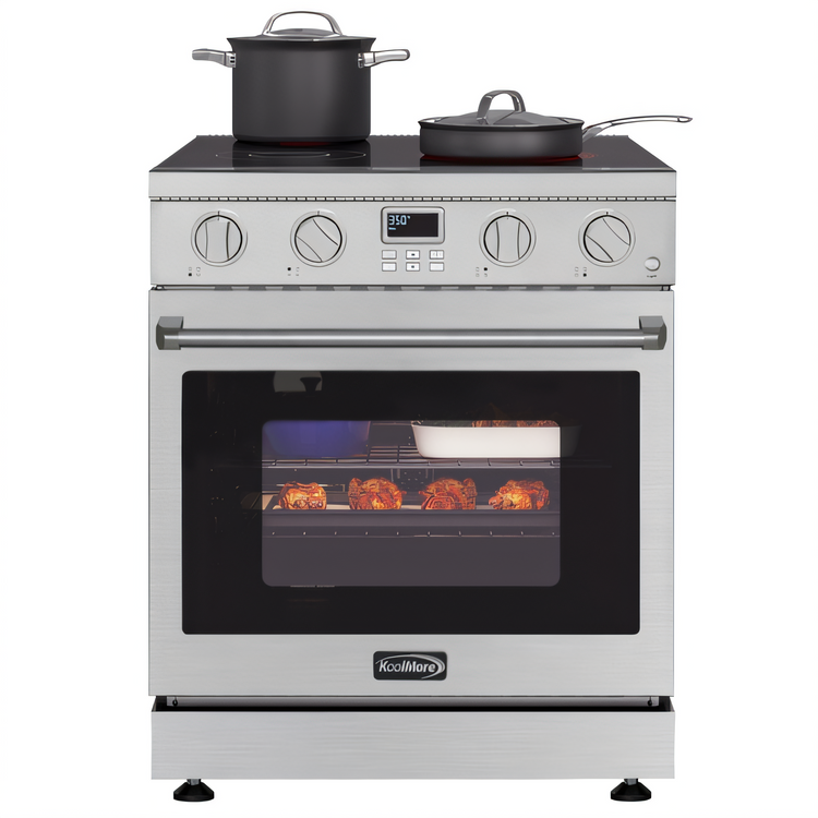Product image #1 for KoolMore 30-Inch Professional Electric Range with 4 Cooktop Elements and Standard Oven, 14.9 kW, 240V, Stainless Steel