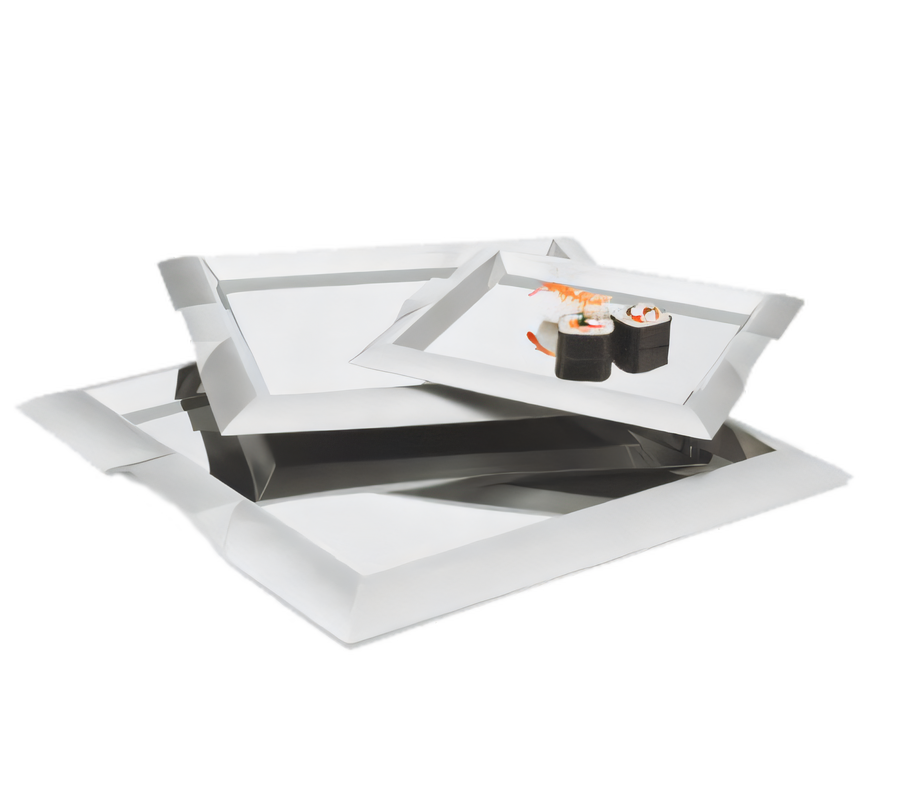 Product image #1 for Vollrath 18-1/2 Inch Square Stainless Steel Serving Tray with Integral Handles
