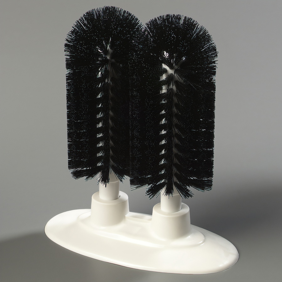 Product image #1 for Sparta® 8-Inch Twin Glass Washer Brush with Positive-Suction Base, Black