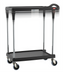Thumbnail image #1 for Metro myCart Plus Series Black Polymer Utility Cart, 2-Shelf, Adjustable Height, 300 lb. Capacity