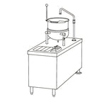 Thumbnail image #1 for Crown DMT-6 Single 6 Gallon Direct Steam Tilting Kettle with 24 Inch Cabinet Base