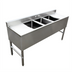 Thumbnail image #1 for Omcan 3-Compartment Underbar Sink with Left and Right Drainboards, 72 Inch Wide