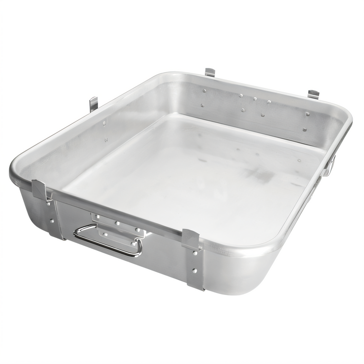 Product image #1 for Winco Heavy-Duty Rectangular Aluminum Double Roasting Pan, 24 x 18 x 4.5 Inch, with Straps and Lugs