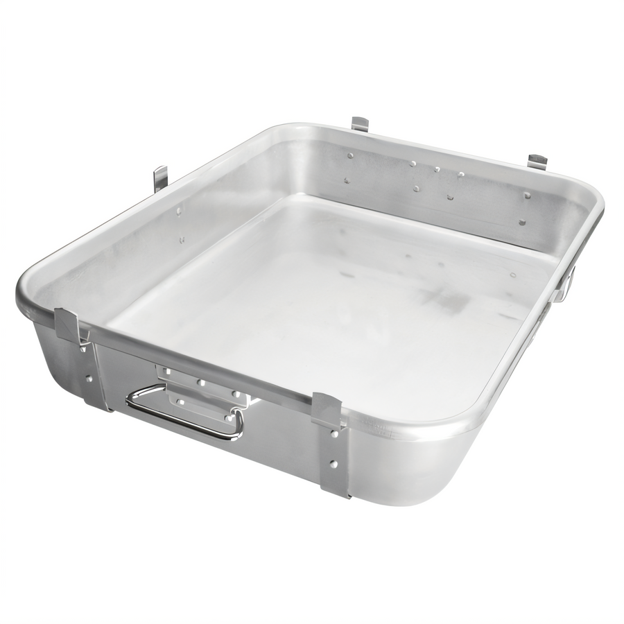 Product image #1 for Winco Heavy-Duty Rectangular Aluminum Double Roasting Pan, 24 x 18 x 4.5 Inch, with Straps and Lugs