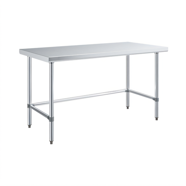 Product image #1 for Sapphire 60-Inch x 36-Inch 18-Gauge 430 Stainless Steel Flat Top Work Table with Open Galvanized Base