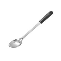 Winco 15-Inch Solid Stainless Steel Basting Spoon with Black Rounded Bakelite Handle