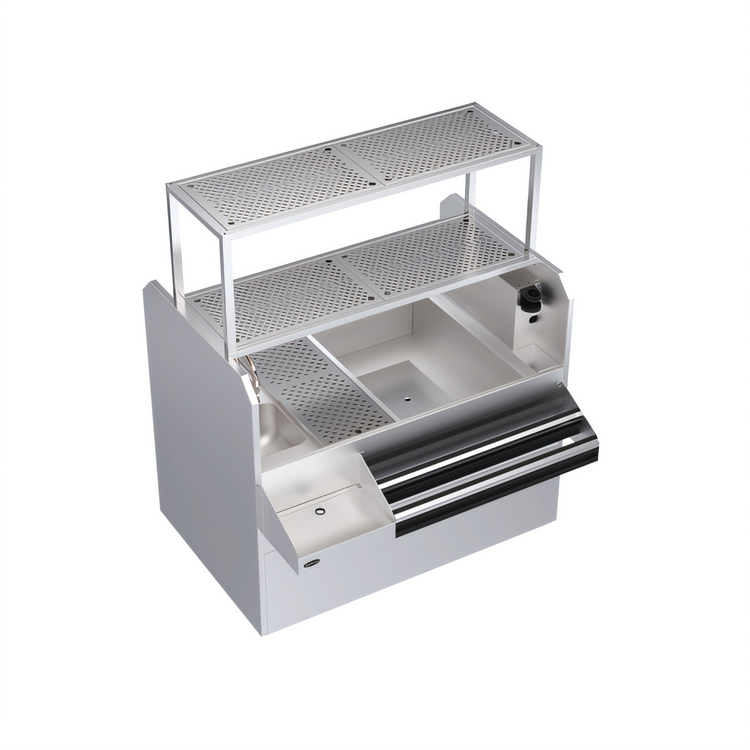Product image #1 for Krowne Royal Series 54-Inch Pass-Thru Underbar Ice Bin/Cocktail Station with Right-Side 10-Circuit Cold Plate