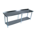 Thumbnail image #1 for BK Resources 96 Inch x 30 Inch 18-Gauge 430 Stainless Steel Work Table with 1-1/2 Inch Rear Riser