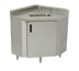 Thumbnail image #1 for Advance Tabco Corner Stainless Steel Sink Cabinet with 16 x 20 x 12 Inch Deep Bowl, Extended Faucet and Drain