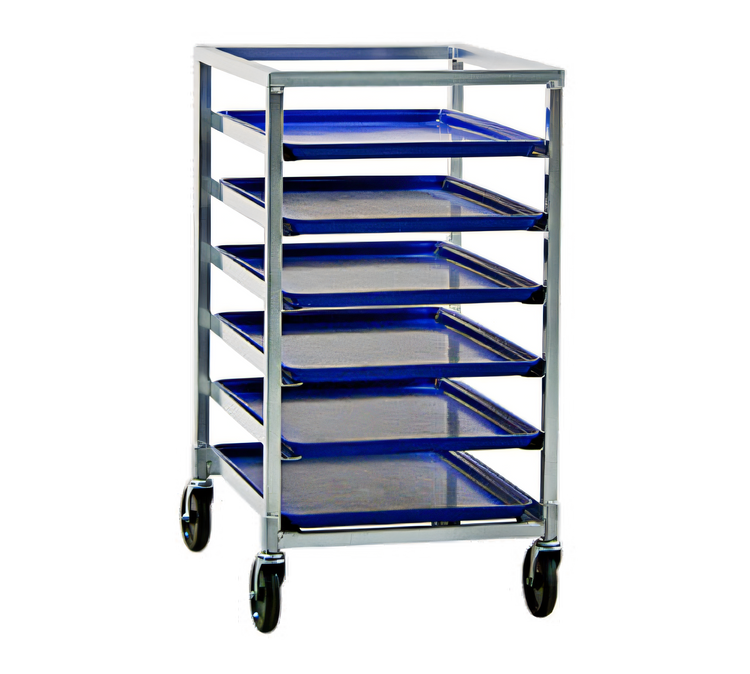 Product image #1 for New Age Mobile Half-Size Aluminum Bun Pan Rack, 6 Pan Capacity