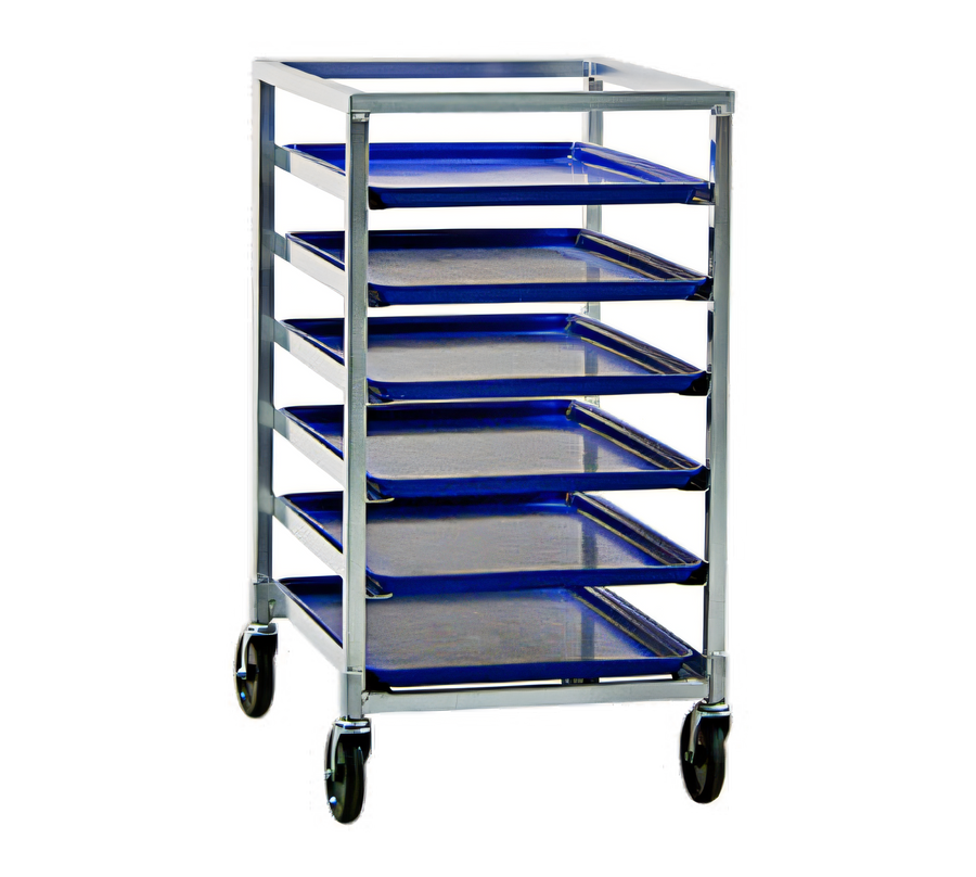 Product image #1 for New Age Mobile Half-Size Aluminum Bun Pan Rack, 6 Pan Capacity