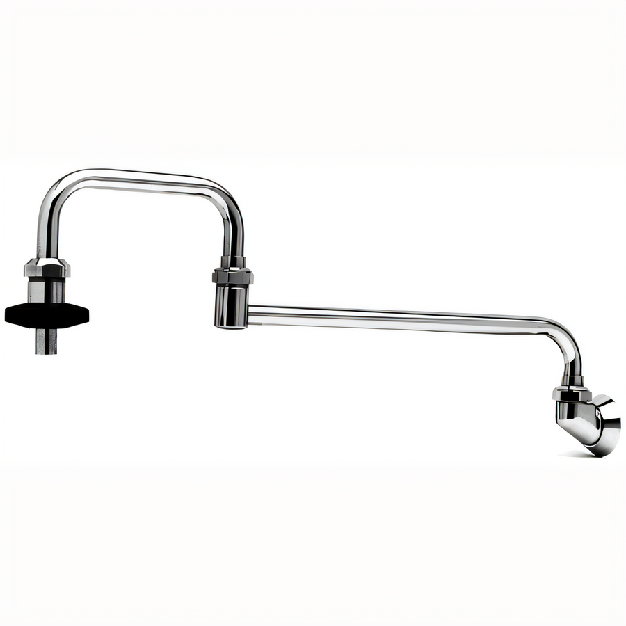 Product image #1 for T&S Brass Low-Lead Wall-Mounted Pot Filler Faucet with 18-Inch Double-Jointed Swing Nozzle