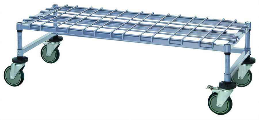 Product image #1 for Quantum Mobile Wire Dunnage Platform Rack with 1 Shelf, 24 x 24 x 12 Inches, Gray Epoxy Antimicrobial Finish