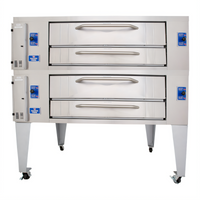 Bakers Pride Super Deck Series Double-Deck Gas Pizza Deck Oven with 66 x 44 Inch FibraMent Hearth Deck
