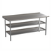 Thumbnail image #1 for 72 Inch x 30 Inch Stainless Steel 18-Gauge Work Table with 1.5 Inch Backsplash and 2 Undershelves