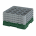 Thumbnail image #2 for Cambro Camrack Full Size 16-Compartment Glass Rack with 4 Soft Gray Extenders, Sherwood Green
