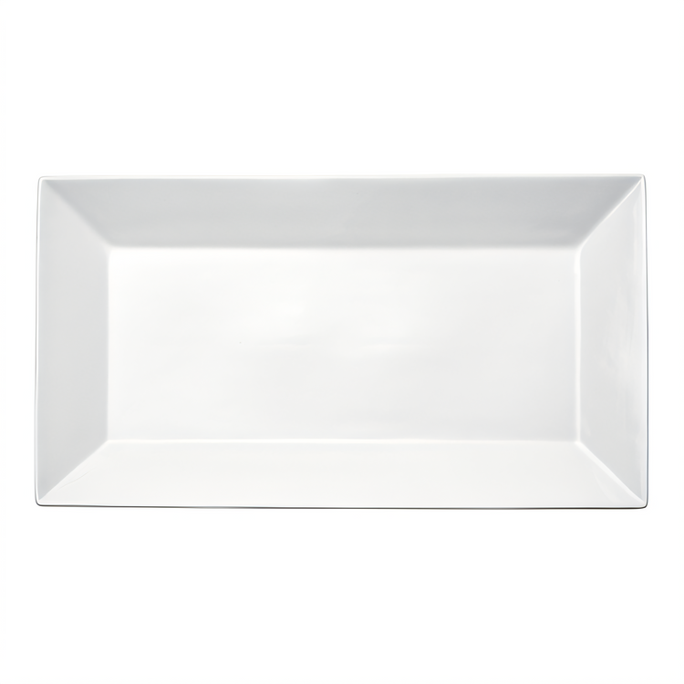 Product image #1 for Winco Royalsquare RPR-1625 Rectangular Porcelain Platter — 16-1/4" x 9", White (12/Case)