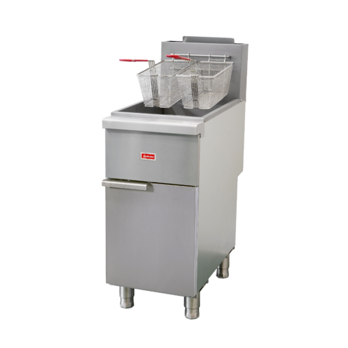 Product image #1 for Omcan USA Commercial Natural Gas Floor Model Fryer, 40-50 lb Capacity, 4 Tube Burners
