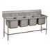 Thumbnail image #1 for Advance Tabco Regaline 4-Compartment Deep Drawn Sink with 16 x 20-Inch Bowls, 14-Gauge 304 Stainless Steel