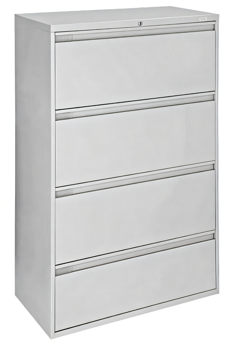 Product image #1 for 36-Inch Wide Light Gray Lateral File Cabinet with Four Drawers