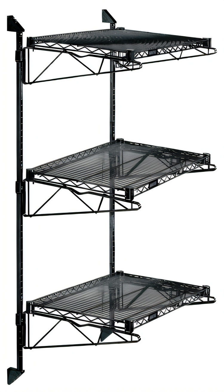 Product image #1 for Quantum Wall-Mounted Cantilever 3-Shelf Wire Shelving Starter Unit