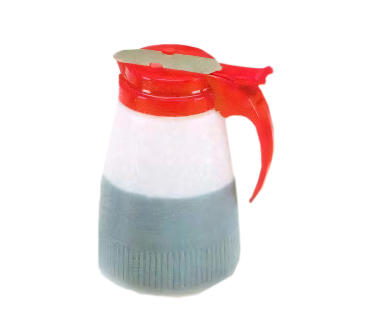 Product image #1 for Vollrath Dripcut® 32 oz Tabletop Syrup Server with White Polyethylene Jar and Almond Plastic Top