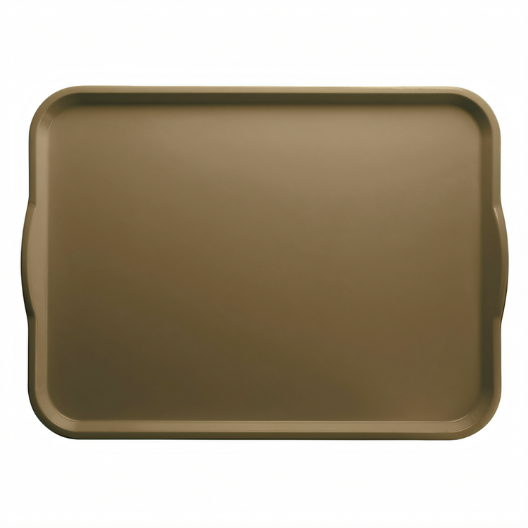 Product image #2 for Cambro Camtray Rectangular Fiberglass Cafeteria Tray with Handles, 15 x 20 Inches, Bay Leaf Brown