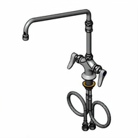 T&S Brass Low-Lead Double Pantry Deck-Mount Faucet with 14-Inch Swing Nozzle