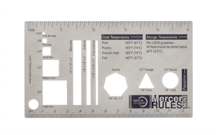 Product image #1 for Mercer Culinary Mercer Rules Mini Stainless Steel Pocket Ruler, 5-1/4 x 3 Inches