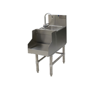 Spec-Bar 14-Inch x 19-Inch Freestanding Stainless Steel Wet Waste Blender Station with 6-Inch Sink and T&S Glass Filler