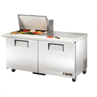 True Mega-Top 2-Door Refrigerated Sandwich/Salad Prep Table with 12-Pan Top, 60-Inch Wide