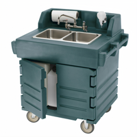Cambro CamKiosk Mobile Hand Sink Cart with 2-Compartment Sink and Hot Water Heater