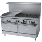 Thumbnail image #1 for Garland GFE Starfire Pro GFE60-6G24CR 60-Inch Gas Restaurant Range with 6 Open Burners, 24-Inch Thermostatic Griddle, Convection & Standard Ovens