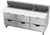 Thumbnail image #1 for Beverage-Air 72-Inch Three-Section Sandwich Prep Table with 6 Drawers and 18-Pan Top
