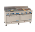 Thumbnail image #1 for Comstock-Castle 72 Inch Commercial Gas Range with 6 Open Burners, 18 Inch Griddle, 18 Inch Char-Broiler, and 2 Extra-Wide Ovens